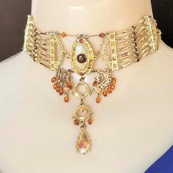 Unknown Jewelry - @@@ Choker Necklace Shiny Gold Tone